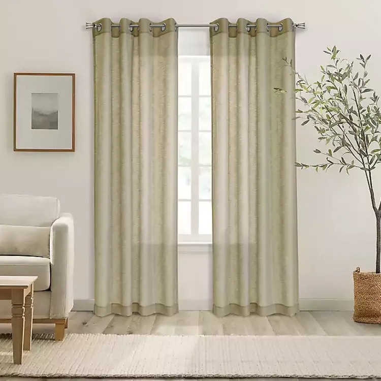 Kirklands Home Boucle Sheer Single Curtain Panel, 95 in. Tan Outlet