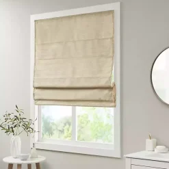 Kirklands Home Faux Silk Room Darkening Roman Shade, 31 in. Tan Online