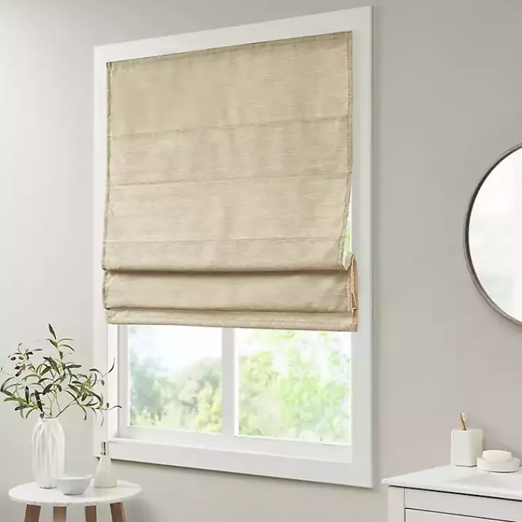 Kirklands Home Faux Silk Room Darkening Roman Shade, 31 in. Tan Online