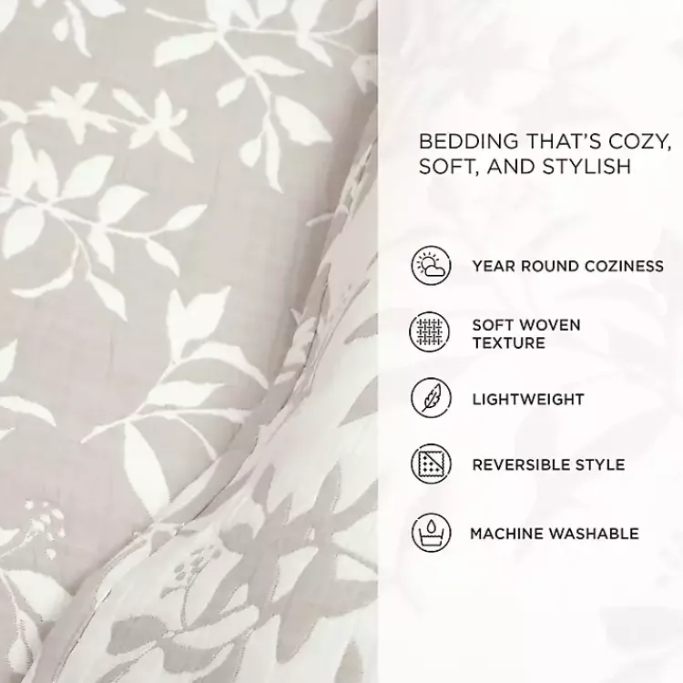 Kirklands Home Tan Floral Reversible 3-pc. Full/Queen Quilt Set Clearance