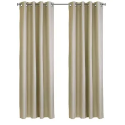 Kirklands Home Newberry Blackout Curtain Panel, 63 in. Tan New