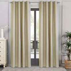 Kirklands Home Newberry Blackout Curtain Panel, 63 in. Tan New