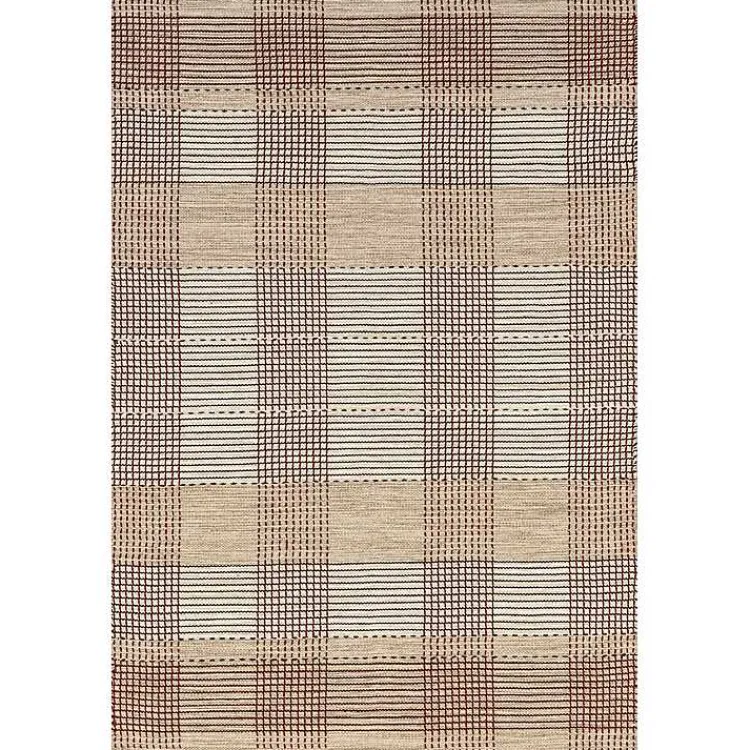 Kirklands Home Plaid Emily Henderson x RugsUSA Area Rug, 5x8 Tan Sale