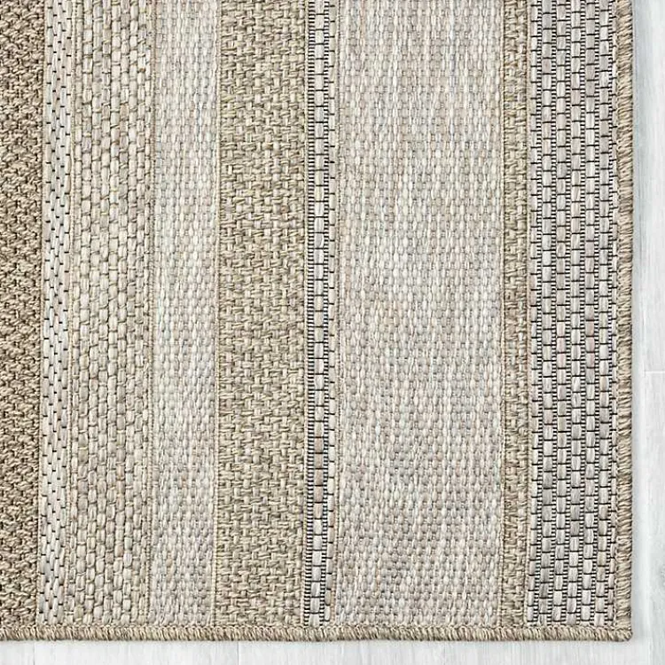 Kirklands Home Striped Indoor/Outdoor Area Rug, 5x7 Tan Hot