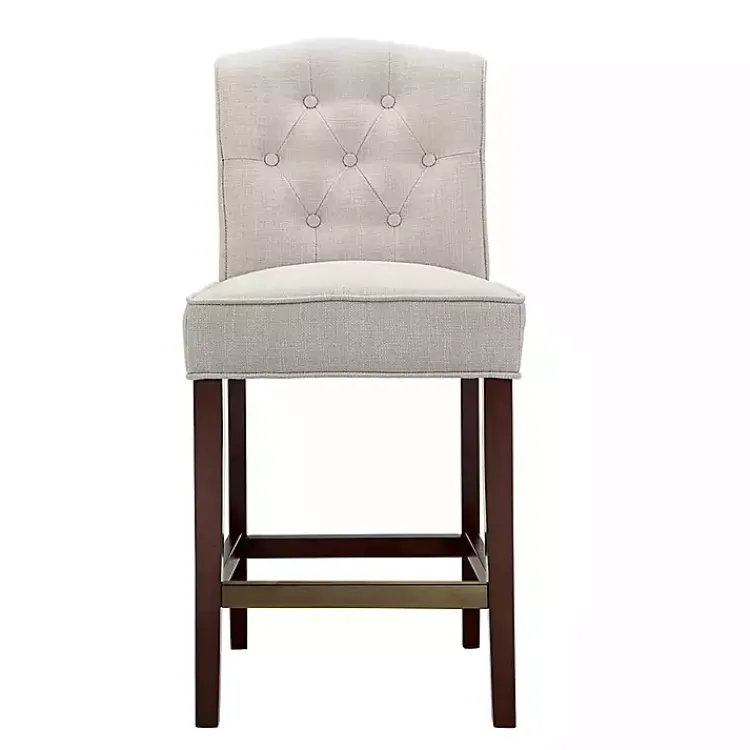 Kirklands Home Tufted Upholstered Wood Counter Stool Tan Discount