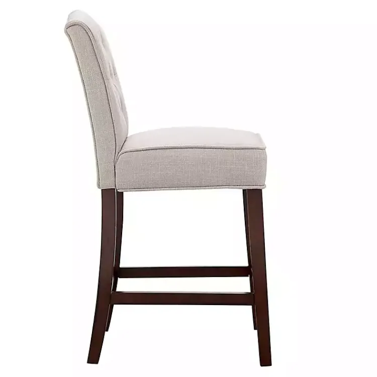 Kirklands Home Tufted Upholstered Wood Counter Stool Tan Discount