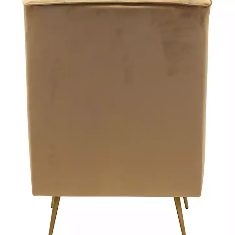 Kirklands Home Velvet Lana Accent Chair Tan Outlet