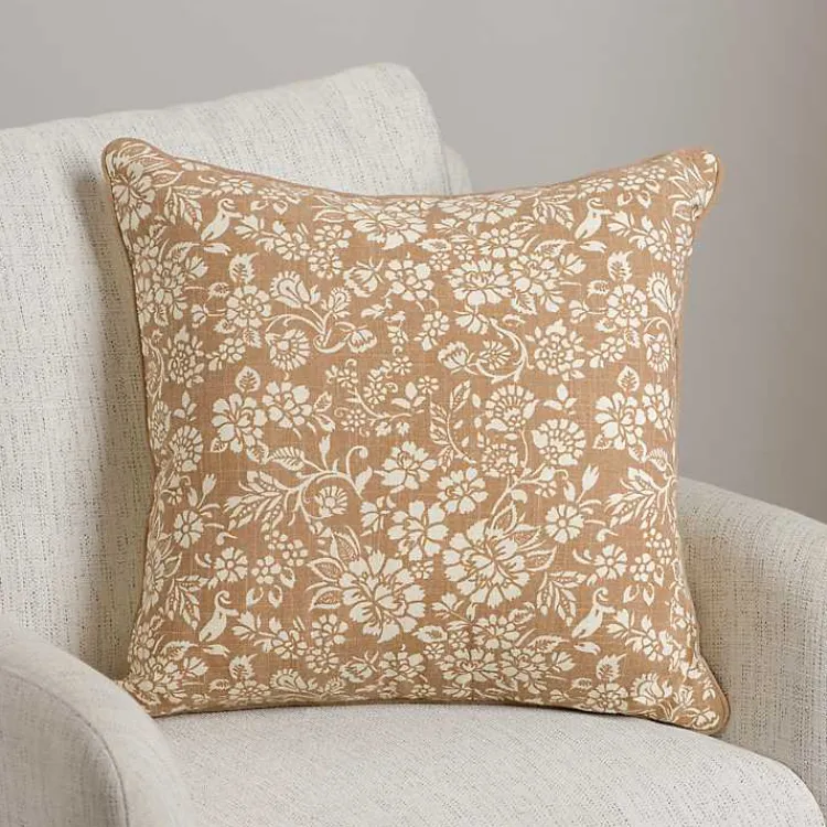 Pillows>Kirklands Home Taupe Fall Floral Pillow