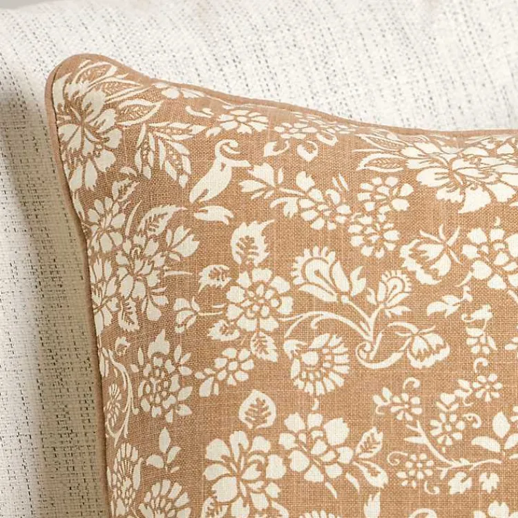 Pillows>Kirklands Home Taupe Fall Floral Pillow