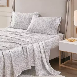 Kirklands Home Taupe Leopard Print Satin 3-pc. Twin Sheet Set Outlet
