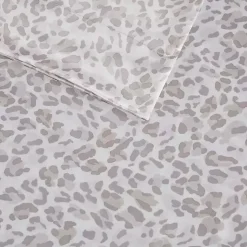Kirklands Home Taupe Leopard Print Satin 3-pc. Twin Sheet Set Outlet