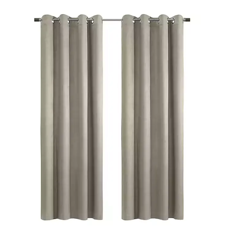 Kirklands Home Taupe Paris Velvet Blackout Curtain Panel, 95 in. Tan New