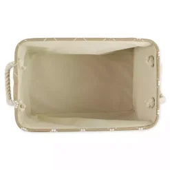 Baskets & Boxes>Kirklands Home Taupe Paw Trellis Recgle Basket, 16 in. Tan