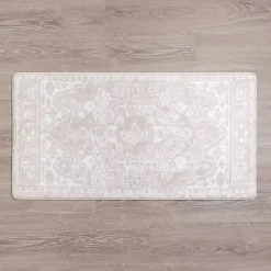 Kirklands Home Taupe Vintage Medallion Kitchen Mat Clearance