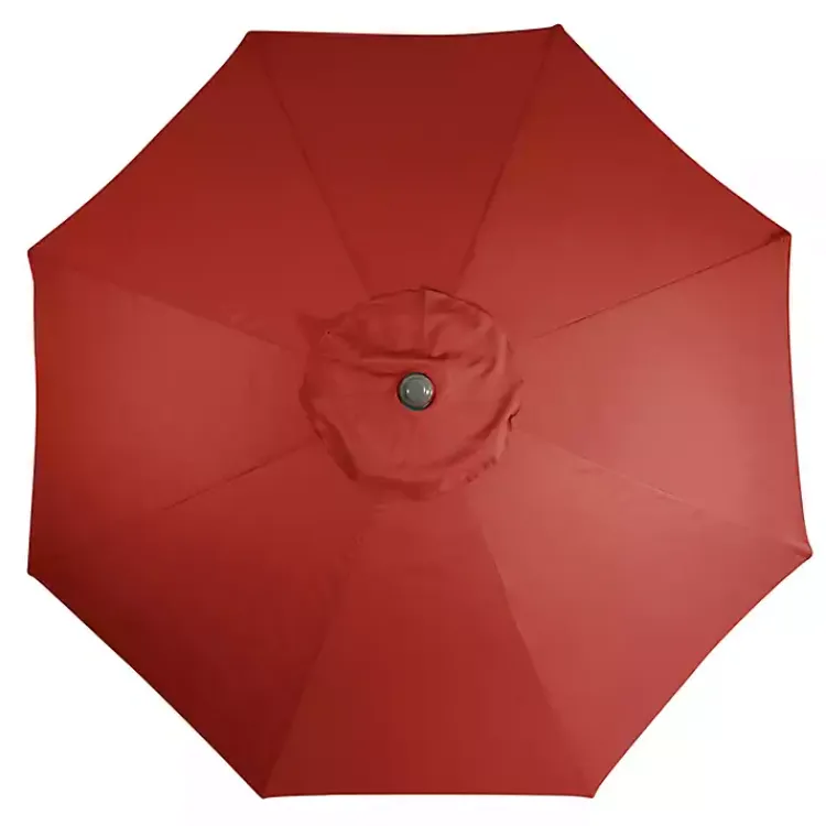 Kirklands Home Terracotta 8 ft. Hand Crank Tilt Umbrella Red New
