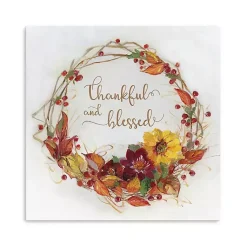 Fall>Kirklands Home Thankful & Blessed Harvest Wreath Print, 40x40