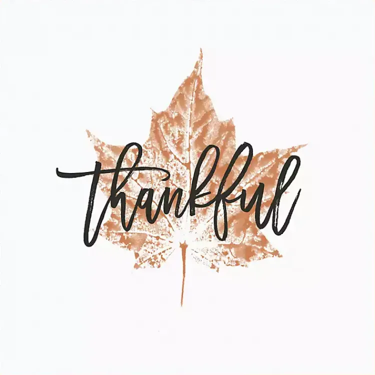 Fall>Kirklands Home Thankful Leaf Stamp Framed Canvas Art Print
