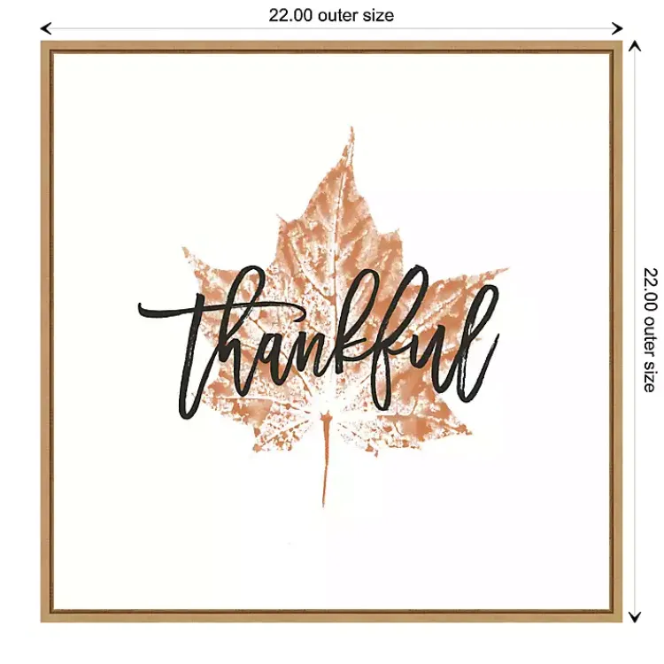 Fall>Kirklands Home Thankful Leaf Stamp Framed Canvas Art Print