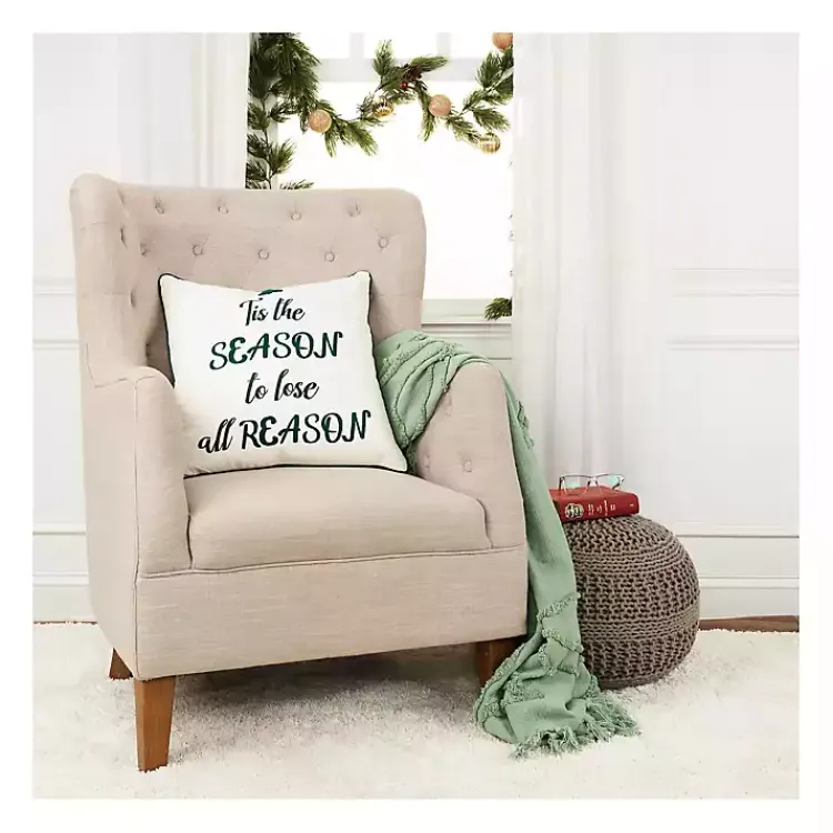 Christmas Pillows>Kirklands Home Tis the Reason Christmas Throw Pillow Green