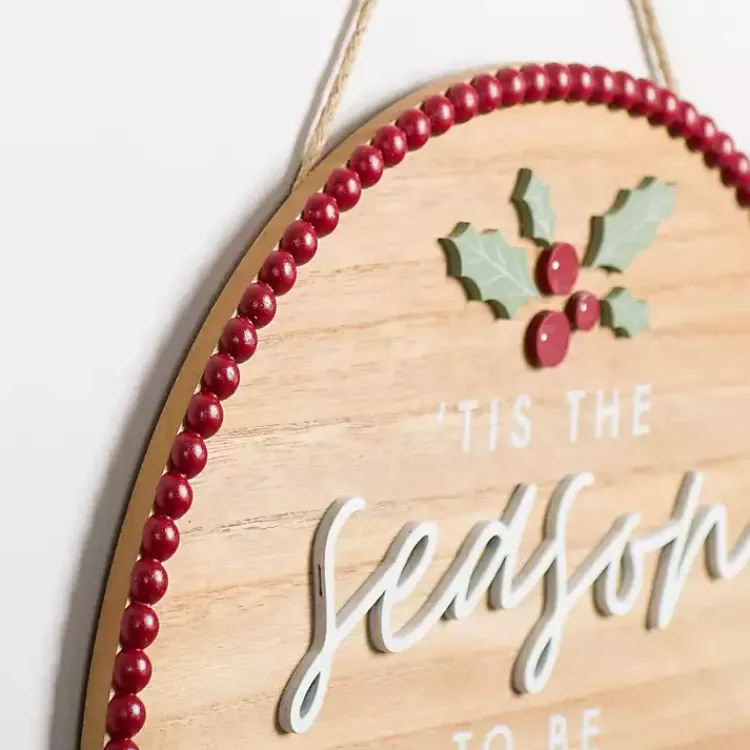Christmas Art & Wall Decor>Kirklands Home Tis the Season to be Jolly Round Wall Plaque