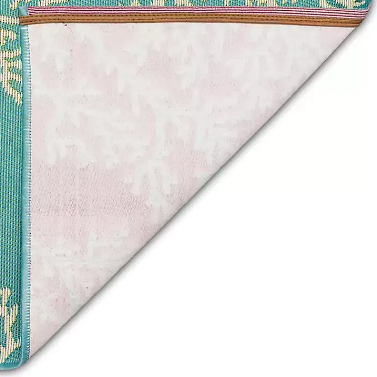 Kirklands Home Turquoise Coral Indoor/Outdoor Rug, 3x4 Hot