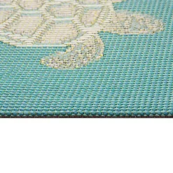Kirklands Home Turquoise Turtles Indoor/Outdoor Rug, 3x4 Clearance