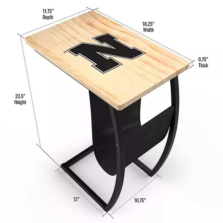 Kirklands Home University of Nebraska Wood C-Table Tan Sale