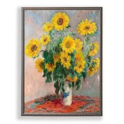 Kirklands Home Vintage Sunflowers Beaded Framed Art Print New