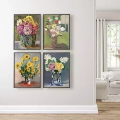 Kirklands Home Vintage Sunflowers Beaded Framed Art Print New