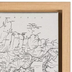 Kirklands Home Vintage World Map Framed Canvas Art, Set of 2 New