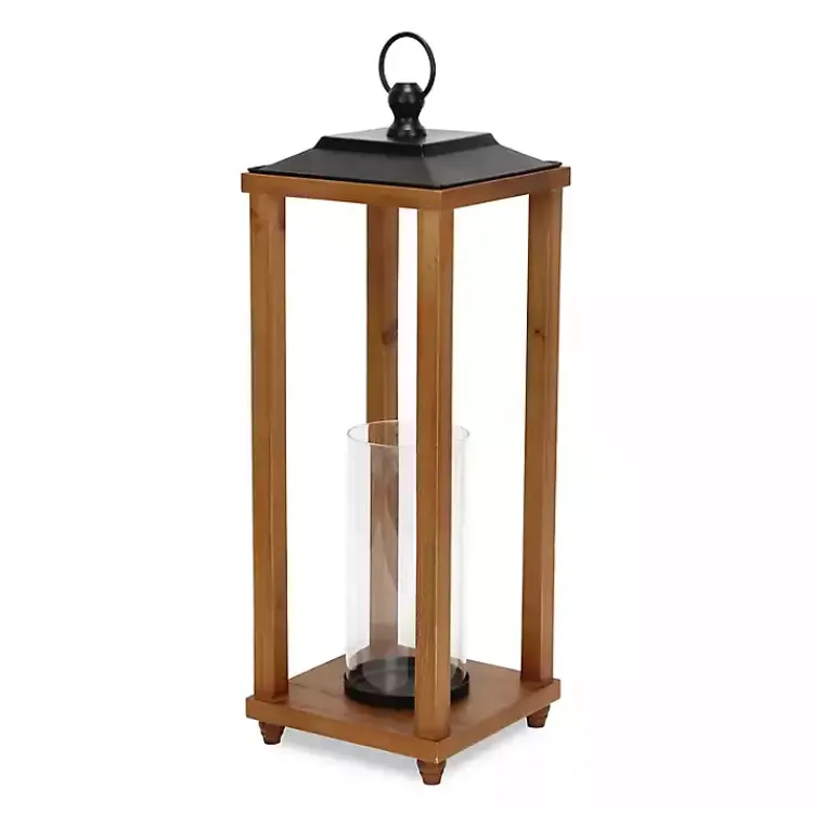 Lanterns>Kirklands Home Vivora Wooden Open Lantern, 24 in.