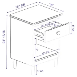 Kirklands Home Walnut One-Drawer Wood Nightstand Brown Online