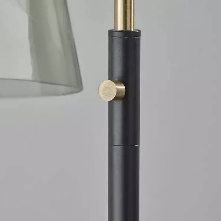 Kirklands Home Walter Smoked Glass Floor Lamp Gray Clearance
