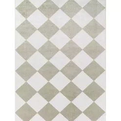 Kirklands Home Warm Gray Checkered Area Rug, 5x7 Outlet