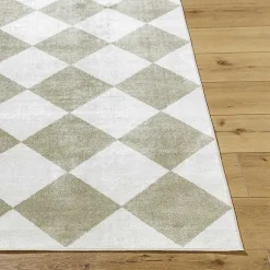Kirklands Home Warm Gray Checkered Area Rug, 5x7 Outlet