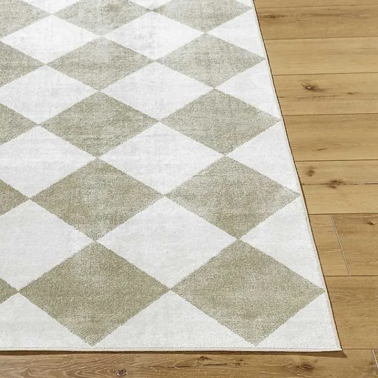 Kirklands Home Warm Gray Checkered Area Rug, 5x7 Outlet