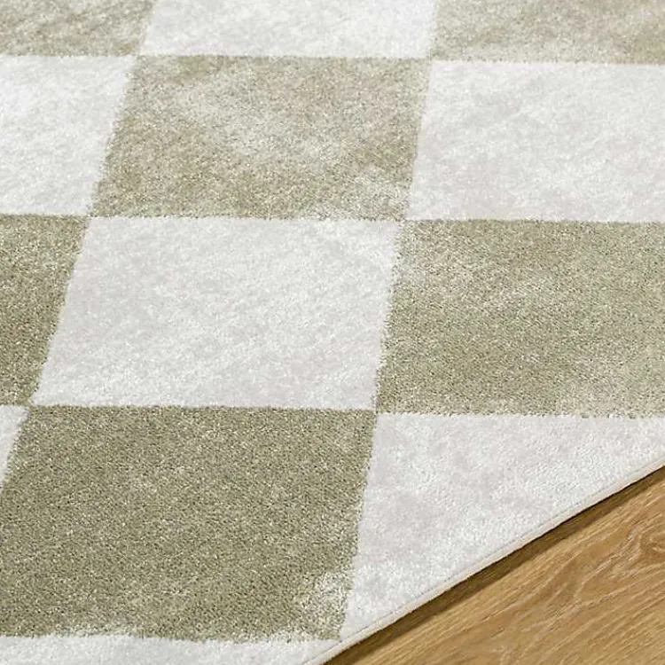 Kirklands Home Warm Gray Checkered Area Rug, 5x7 Outlet
