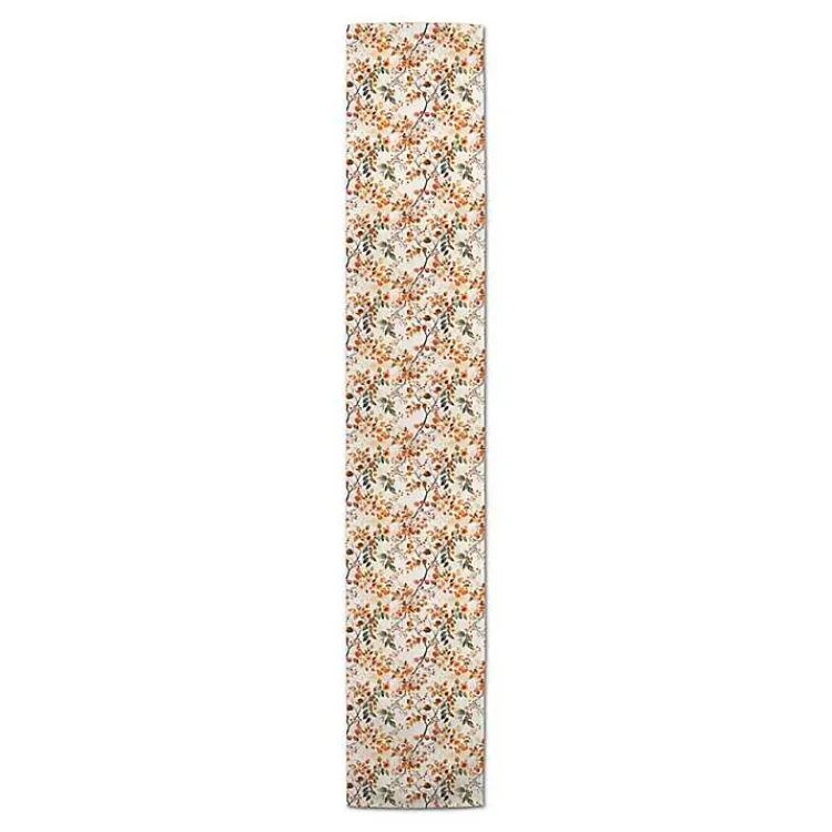 Fall>Kirklands Home Watercolor Autumn Botanicals Table Runner, 90 in.