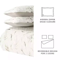 Kirklands Home Watercolor Leaves Reversible 3-pc. King Quilt Set New