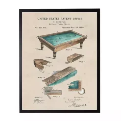 Kirklands Home Watercolor Pool Table Framed Art Print Tan Sale