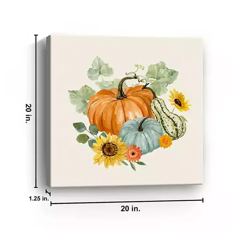Fall>Kirklands Home Watercolor Pumpkin Bunch Canvas Art Print