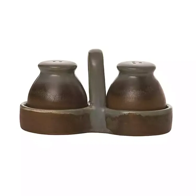 Kirklands Home Weathered Salt and Pepper Shaker Set Brown Clearance