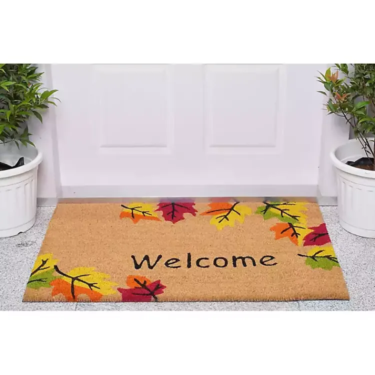 Fall>Kirklands Home Welcome Falling Leaves Doormat, 29x17 in.