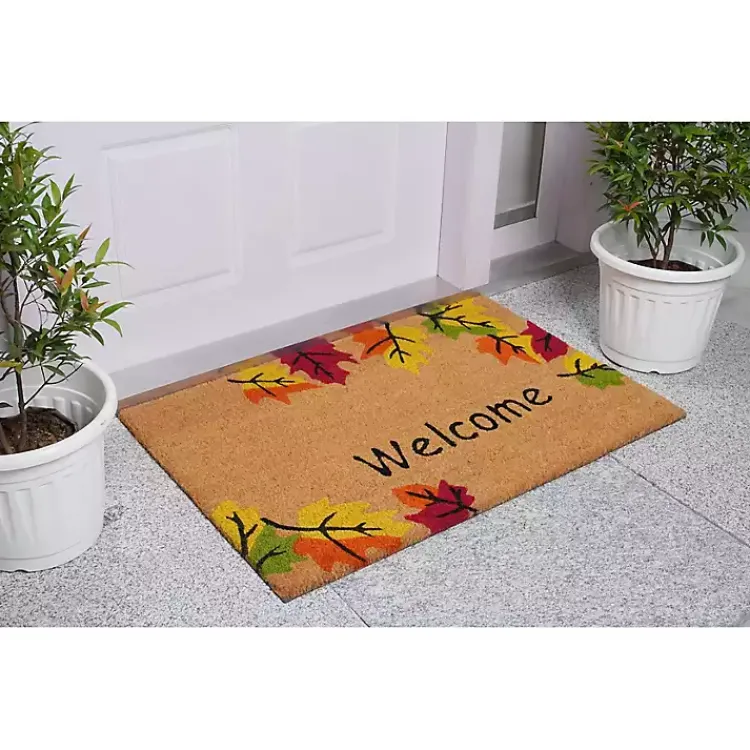 Fall>Kirklands Home Welcome Falling Leaves Doormat, 29x17 in.