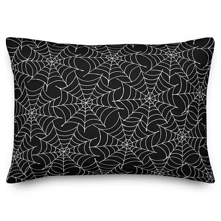 Halloween>Kirklands Home Welcome to Our Haunted House Accent Pillow Black