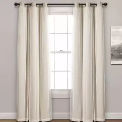 Kirklands Home Wheat Curtain Panel Set with Overlay, 108 in. Ivory Best
