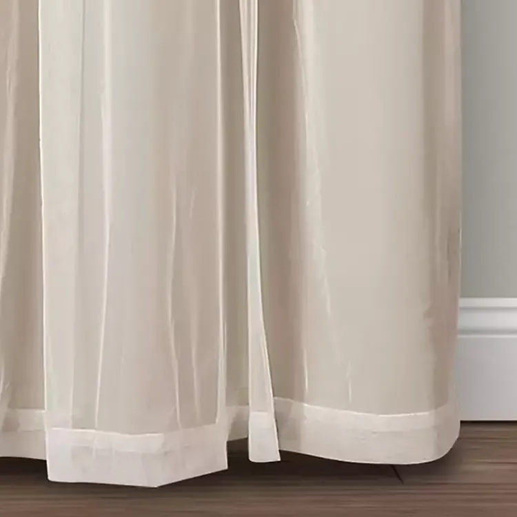 Kirklands Home Wheat Curtain Panel Set with Overlay, 108 in. Ivory Best