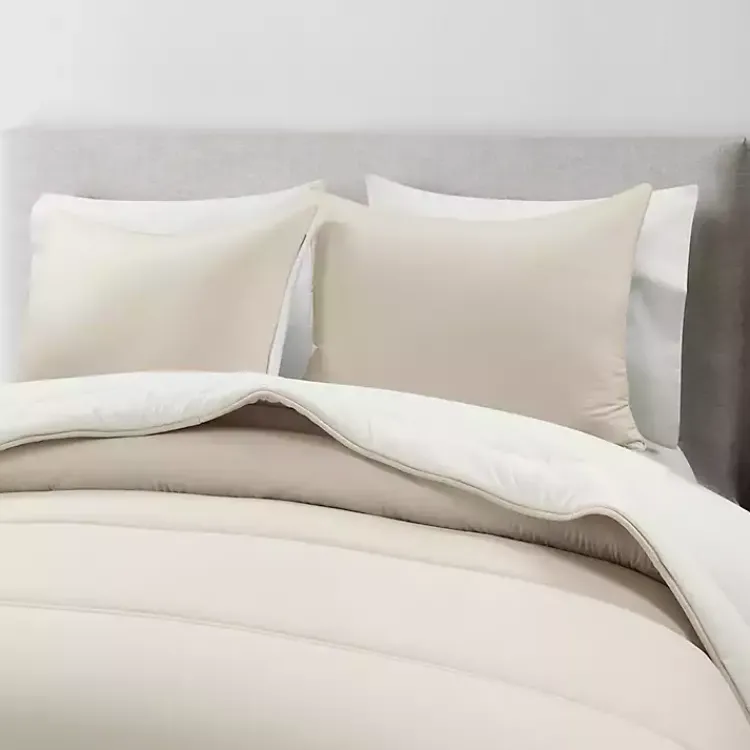 Kirklands Home White & Tan Reversible 3-pc. King Comforter Set Hot