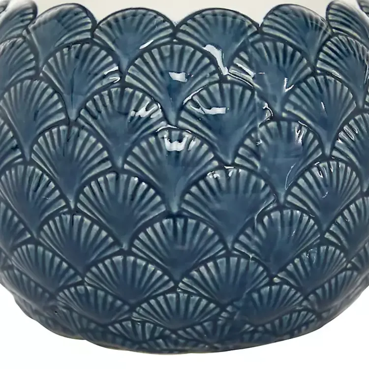 Vases>Kirklands Home White and Blue Coastal Ceramic Vase, 8 in.