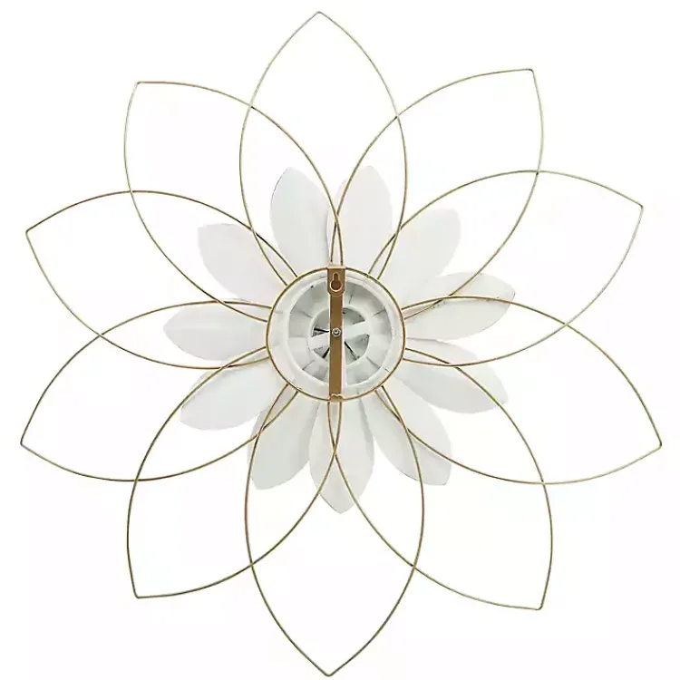 Kirklands Home White and Gold Metal Flower Wall Plaque Discount